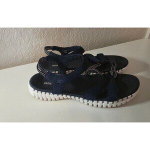 Skechers Goga Mat Ladies Navy Blue Strappy Comfort Sandals size 10 GUC
